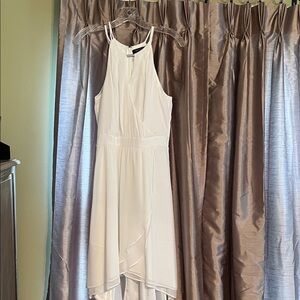 White House Black Market White Halter High-Low Dress